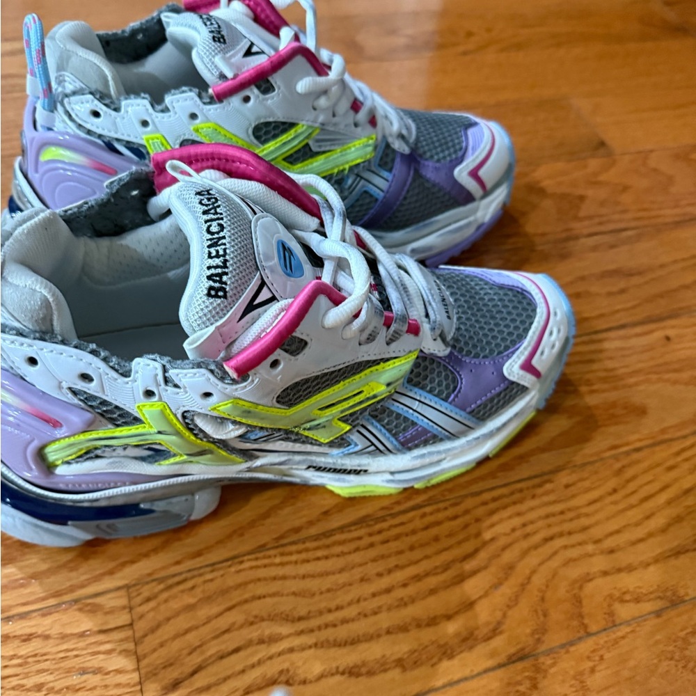 Balenciaga Gray and Neon Sneakers
